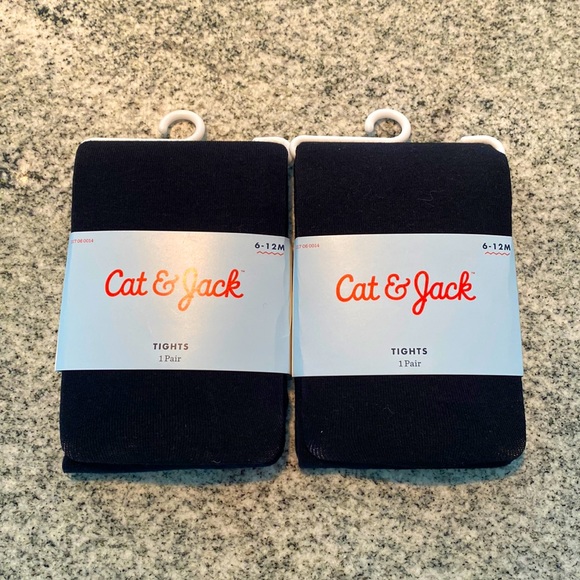 Cat Jack Baby Girl Opaque Black Tights 